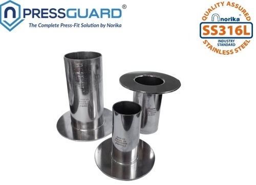 keluli tahan karat 316L press-fit soket bebibir